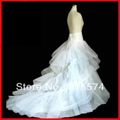 High Quality 4 Tier Wedding Crinoline Petticoat w/Train wedding dress Bridal Accessories