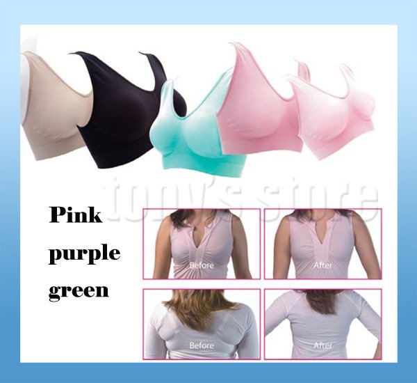 High quality Ahh Bra As on TV Rhonda Shear Ahh Seamless Leisure Bra pink,green,purple 96%nylon with original stamp free shipping