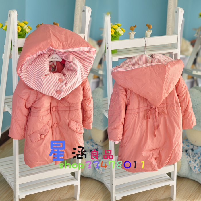 High quality autumn and winter bear female child thickening cotton clothes outerwear