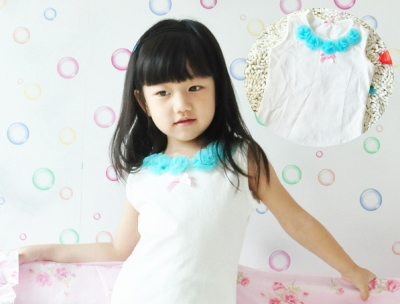 High quality B2w2 children's clothing rose female child T-shirt sleeveless vest quality girls clothing female child ne