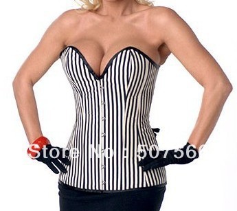 High Quality Best Selling Free Shipping White Sexy Corset /Bustier/Sexy Lingerie +G String./Size S-XL