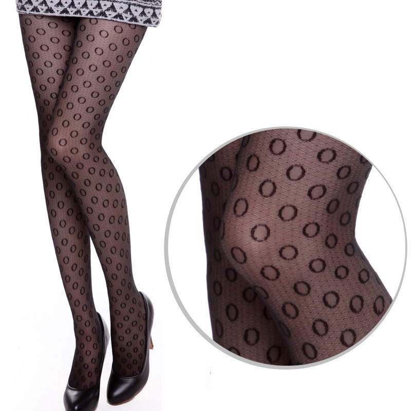 high quality big dot jacquard pantyhose vintage fishnet stockings wire socks