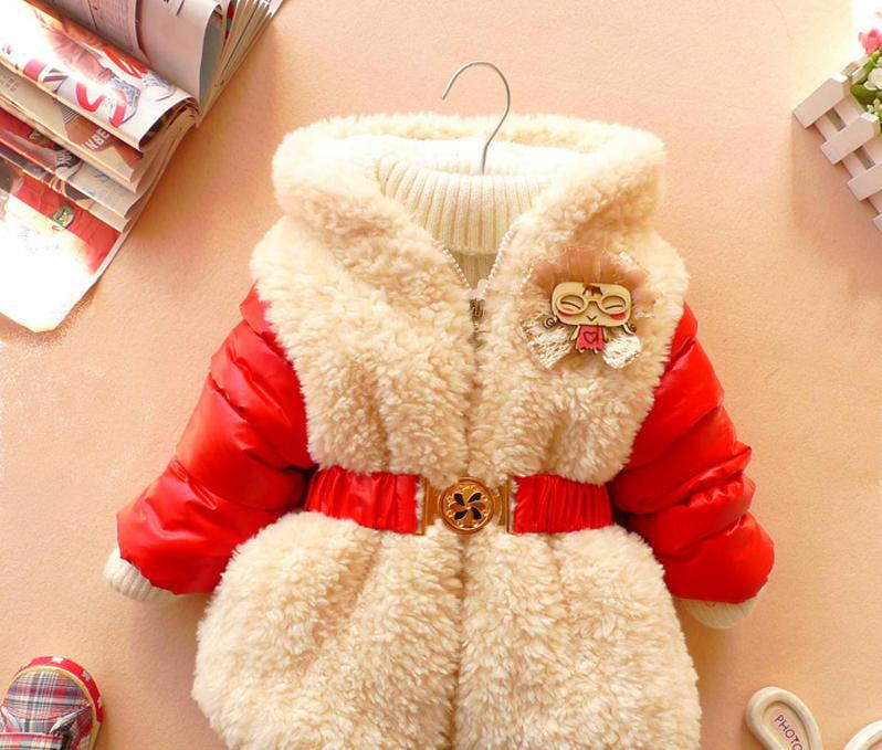 High quality Children baby girls down jacket hoodies coat outerwear 1-3years New year gifts