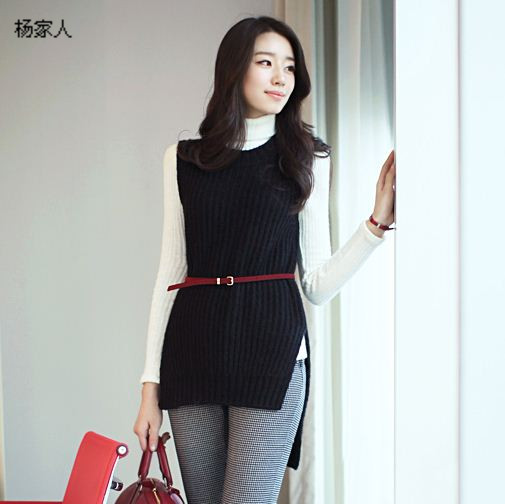 High quality ! Classic vintage decorative pattern handmade thick yarn sleeveless loose yarn vest all-match thermal vest