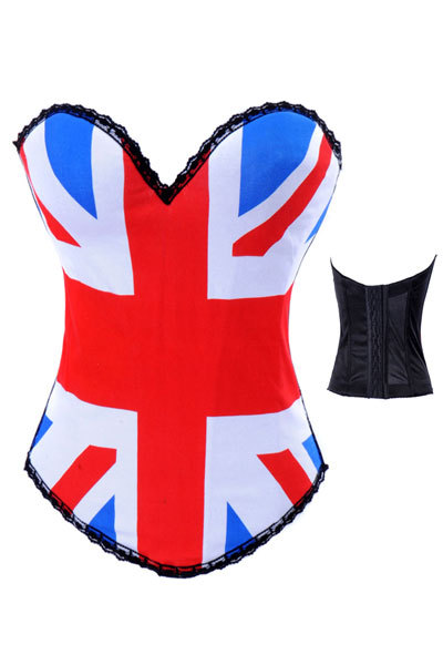 High Quality Competitive Price Sexy UK Flag Strapless Corsets+Free shipping LB4474