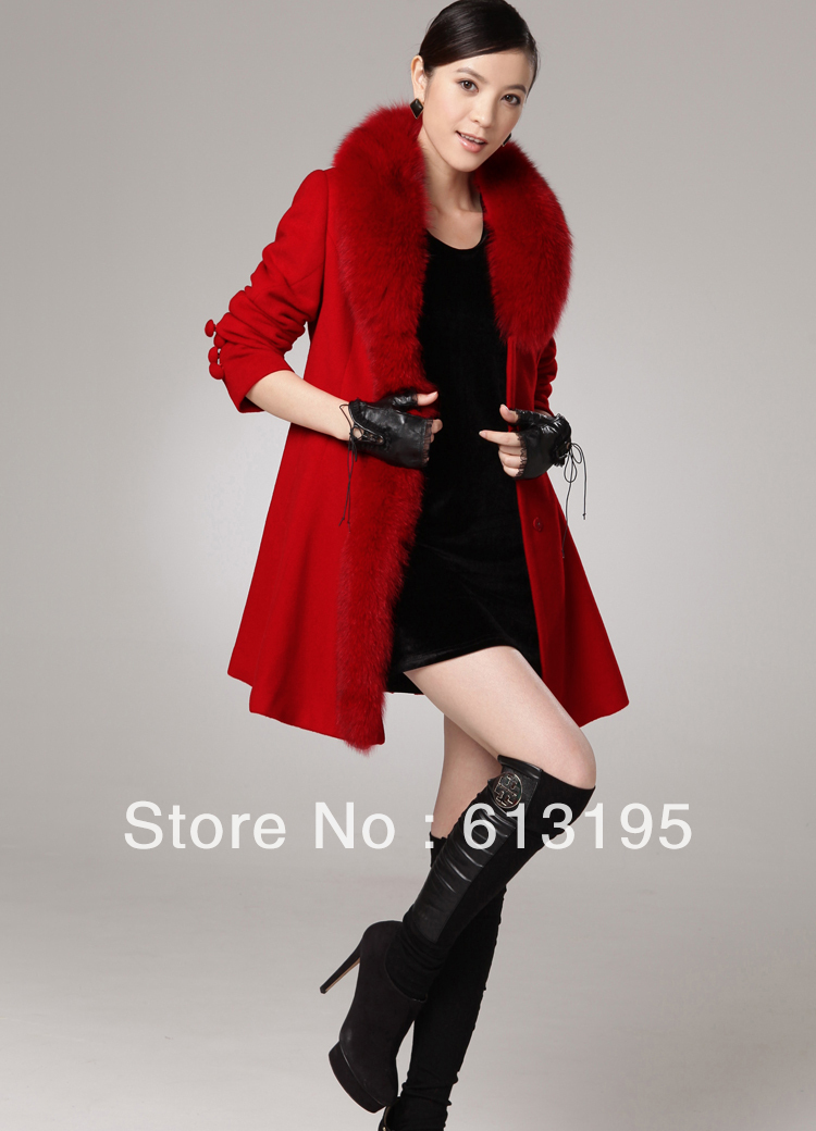 High quality, counters dress fox collars wool coat, free delivery/ydx145