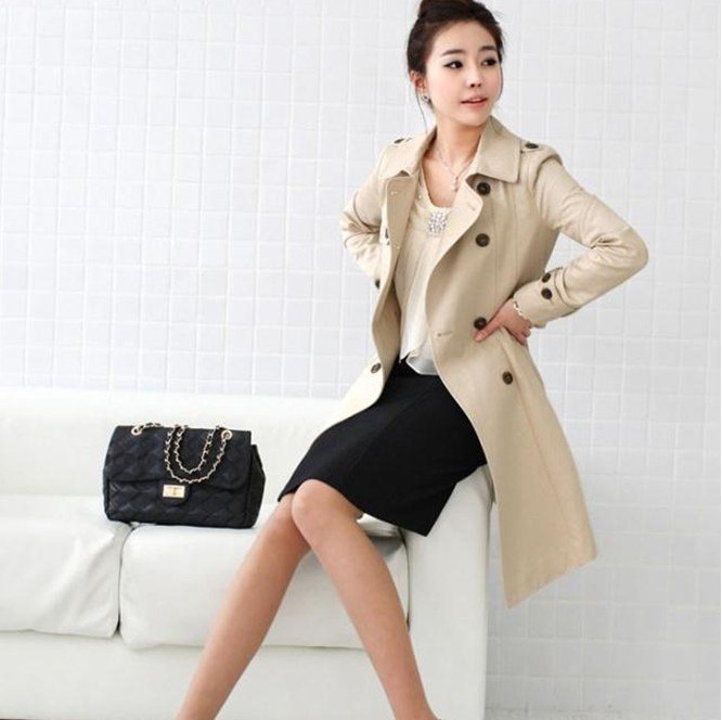 High-quality double-breasted Korean Slim Long coat(belt)/wind coat/Clothes Women/ladies clothes, lady coat, fasion overcoat
