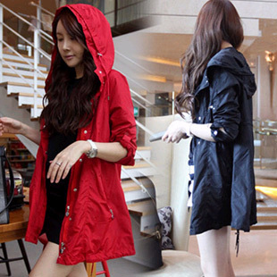 High quality drawstring elinsu with a hood thin medium-long tooling casual clothing outerwear
