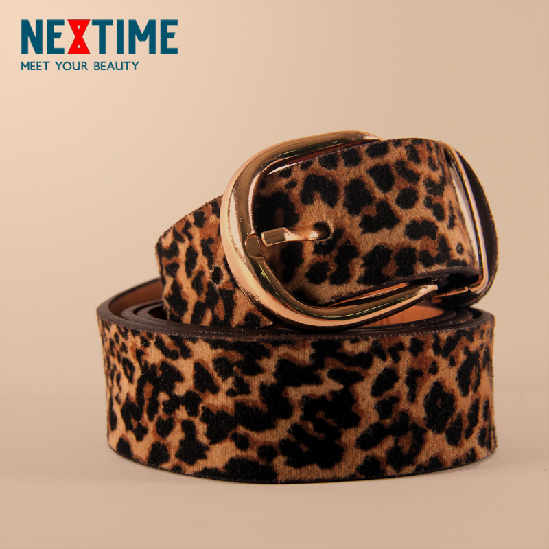 High quality elegant leopard print Women all-match belt leather belt printing elastic women's cummerbund accessories leather