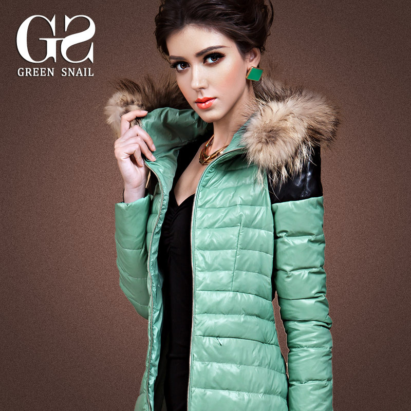 High quality Fashion  down coat female medium-long candy multicolor zipper style down coat down coat