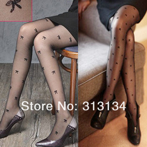 High Quality Fashionable Sexy Ladies'Bowknot Pattern Pantyhose Tights Stockings Hot Selling