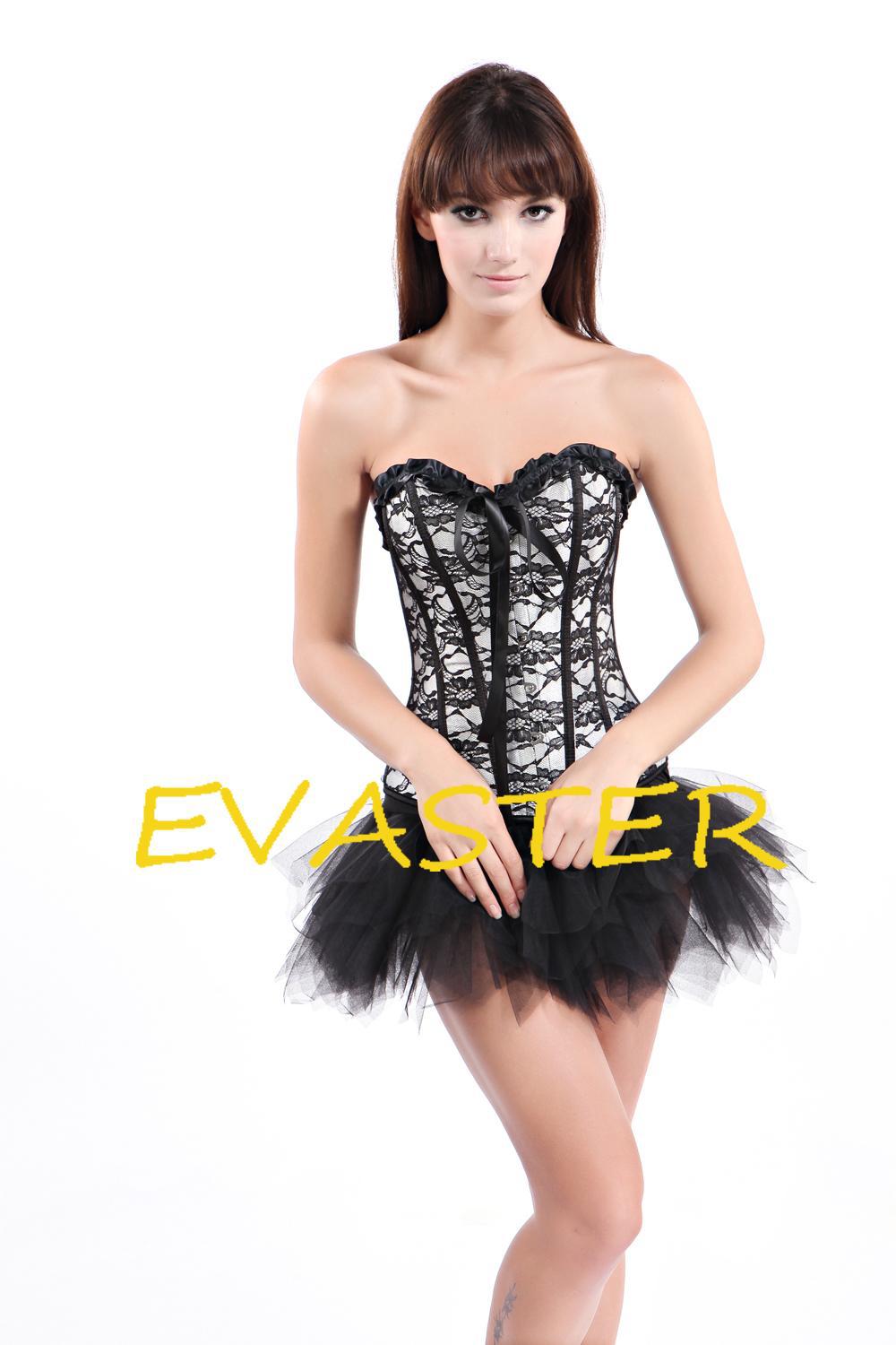 High quality Fashionable White Lace Burlesque the corset of women s