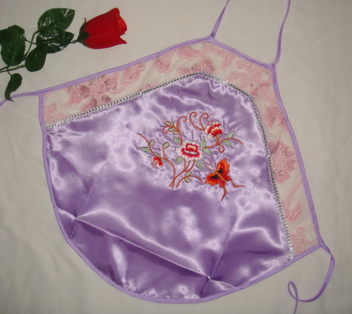 High quality faux silk lace decoration sexy apron women's chinese style vintage underwear