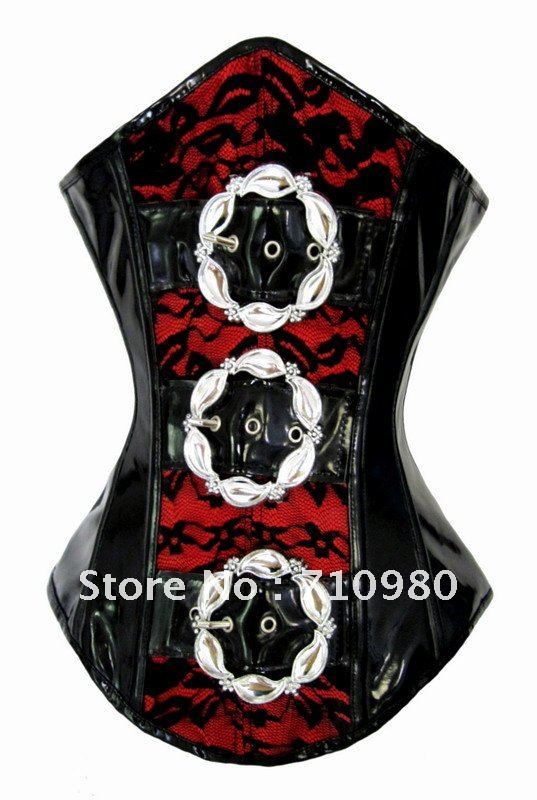 HIGH Quality Gothic Diamond Buckle Sexy Leather Corset Shaper L05022