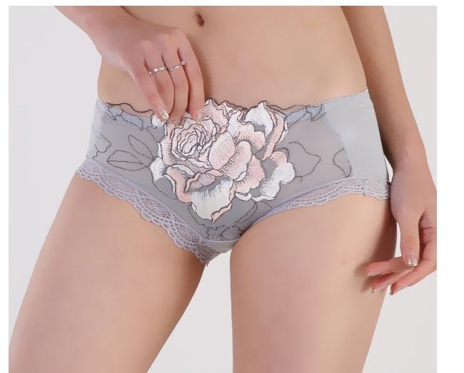 high quality lace sexy women rose briefs women bamboo rose intimate underwear 7 color,85