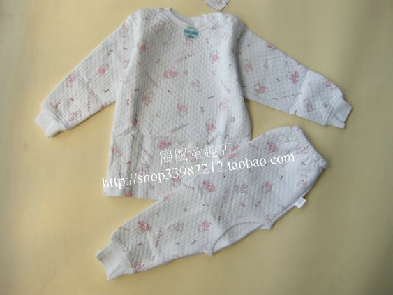 High quality lily baby air layer print shoulder button shirt pants child underwear set