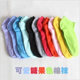 High Quality Lovely comfortable beautiful candy color pure color cotton short MoChuan socks