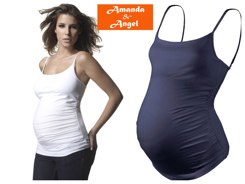 High quality Maternity spaghetti strap vest belt bra top t-shirt maternity clothing summer fashion