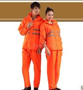 high quality Men and Women Traffic environmental sanitation split reflecting riding raincoat rain pants suit