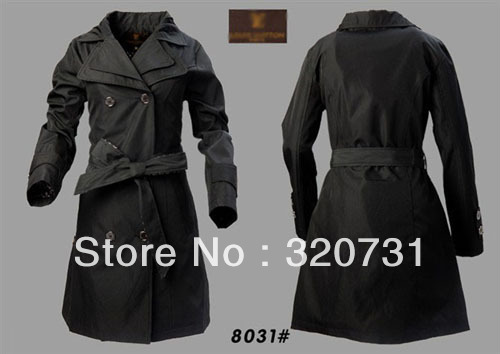 High Quality New 2012 Women Brands Long Double Breasted Spring/Autumn Trench Coat/Designer Slim Vintage Outerwear #8030 M-XXL