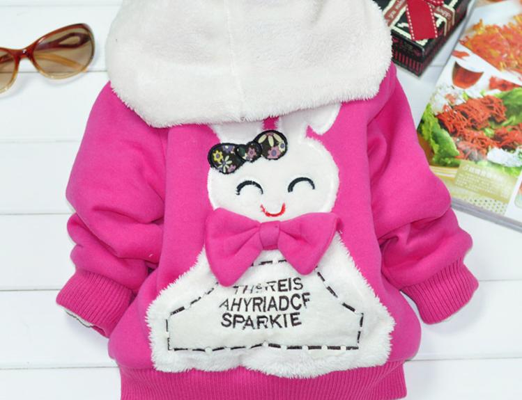 High quality RABBIT Both side Wear Children girls down jacket hoodies coat outerwear 2-5years New year gifts