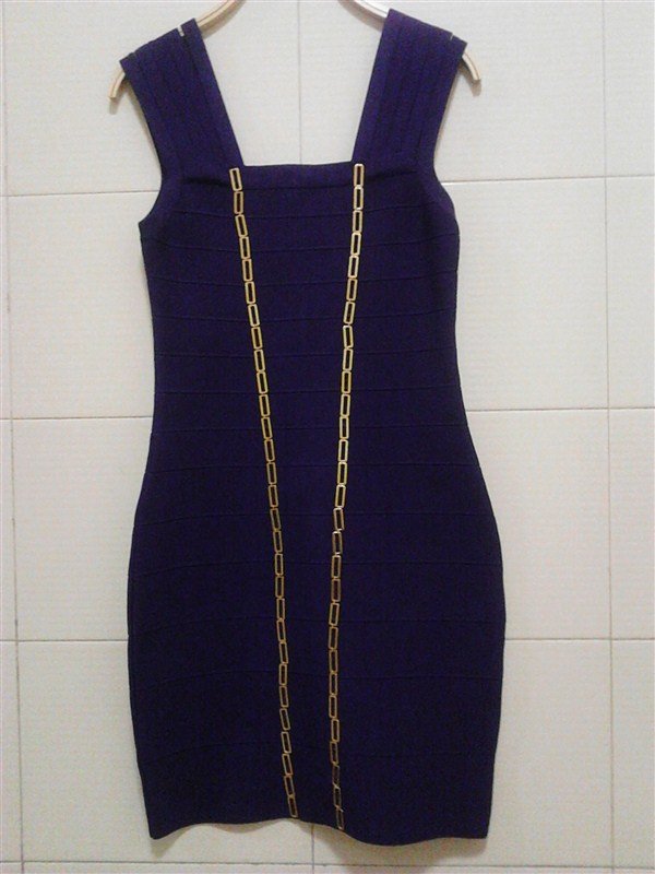 High Quality Rayon Knitted Bandage Dress, J099 Purple Ladies Sleeveless Celebrity Dress