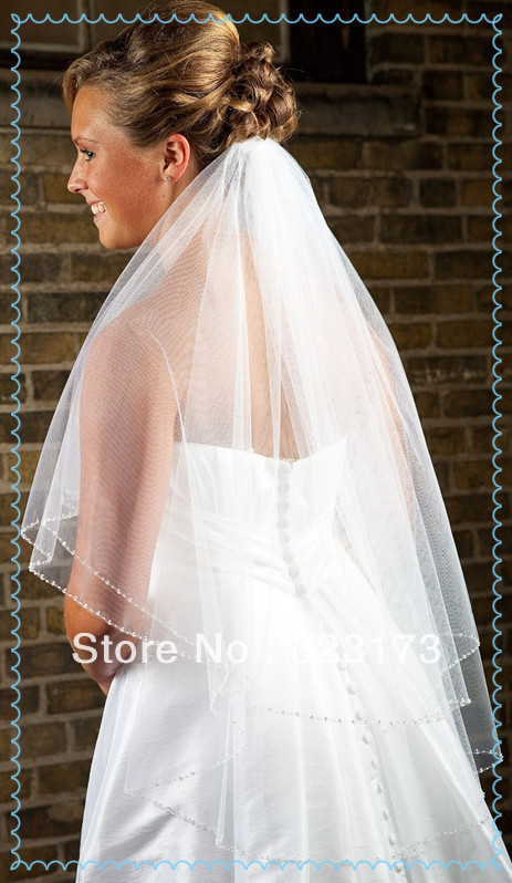 High Quality Short Bridal Sequin Wedding Veil