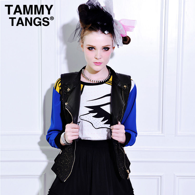 High Quality Tammytangs2012 fashion waistcoat fashion vest leather net small vest female