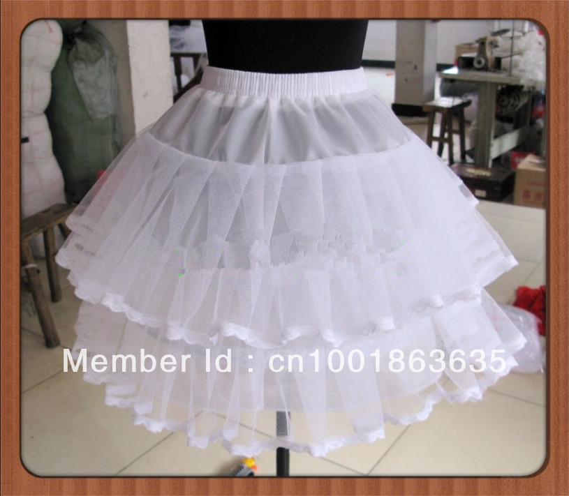 High Quality White Layered Puffy Short Skirt Ballet Homecoming Petticoat