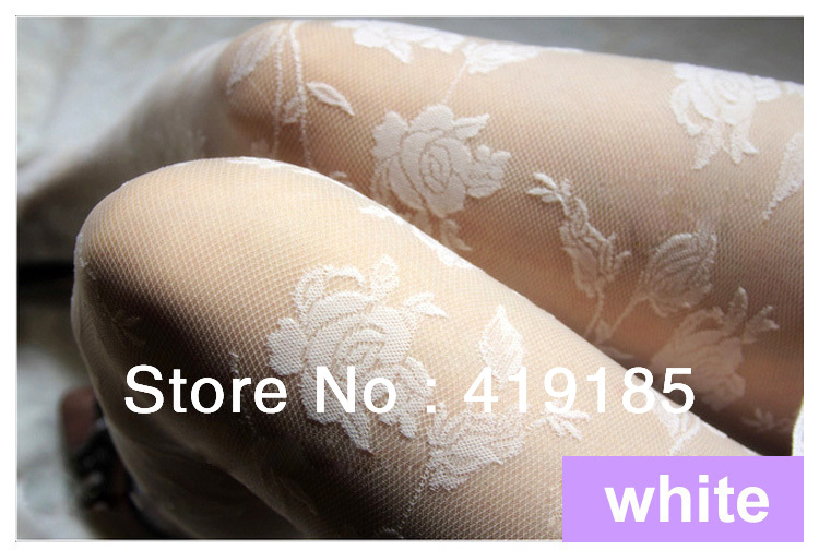 High Quality Whole Lace Rose Ultrathin Skinny Silk Stockings Pantyhose Women's Summer Coll Slim Tights Wholesale W-socks-012