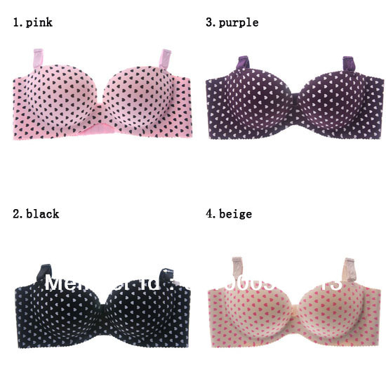 High Quality Women Bras B Cup 32B 34B 36B 38B  Free Shipping pink+black+purple+beige 4XPCS