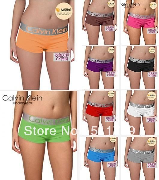 High Quality Women's Underwear Modal Panties 2013 . new . metal steel silver modal women's boxer panties 10 color