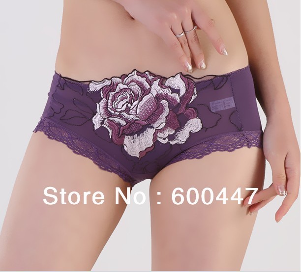 High quality Women's underwear roses Embroidered Bamboo fiber MT-85    30pcs/lot