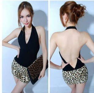 High quality women sexy open back package hip clubing dress S203 2 colors free shipping