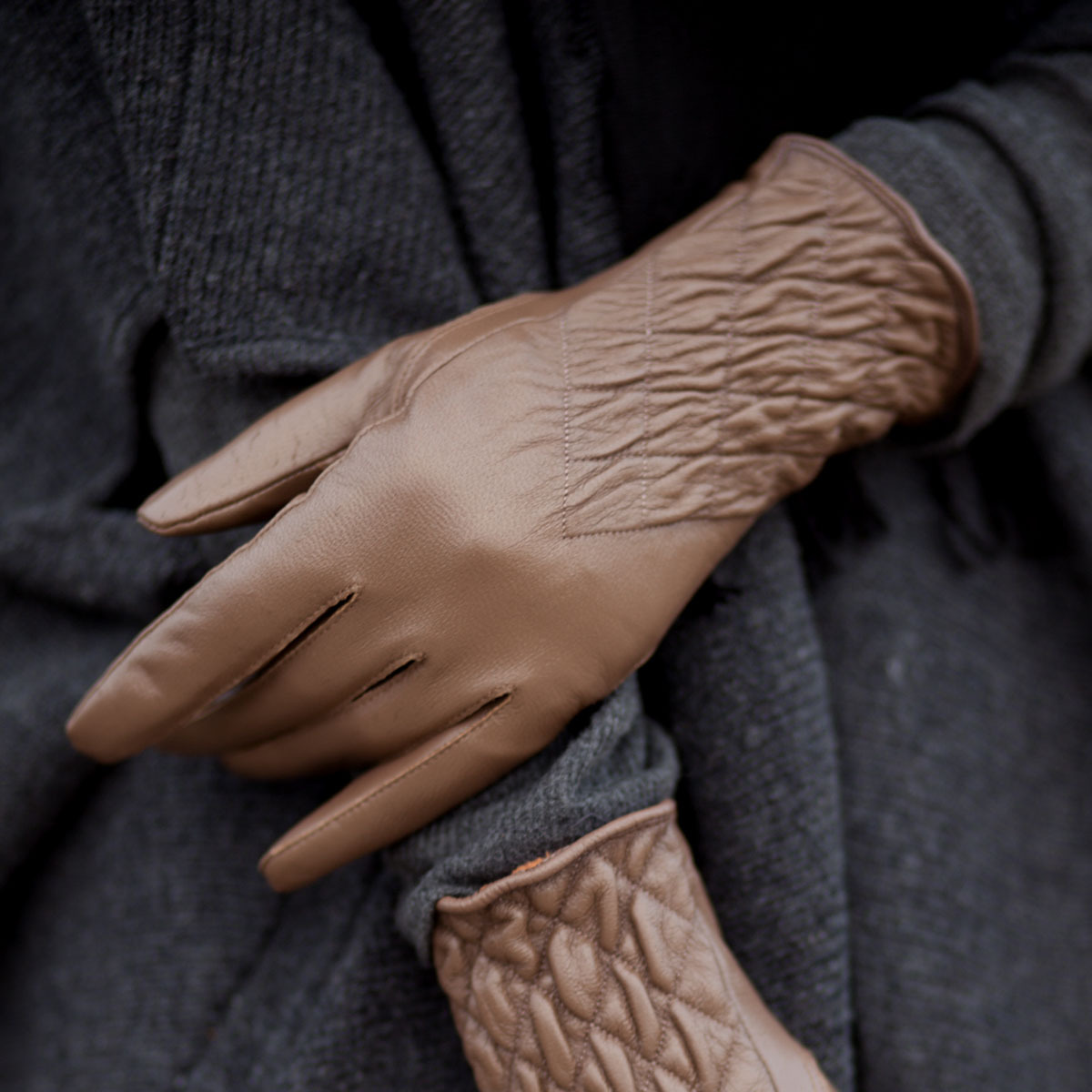 high top sheepskin repair genuine leather gloves quality women's gloves mianduanrong