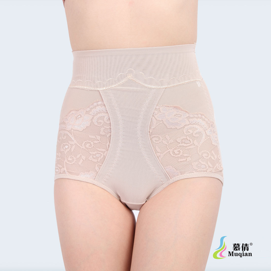 High waist abdomen pants drawing collagen protein gauze breathable body shaping pants beauty care corselets pants 635