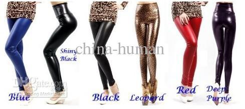 High Waist Leather Skinny Leggings Pants Tights Full Treggings free DHL/fedex 100pcs/lot