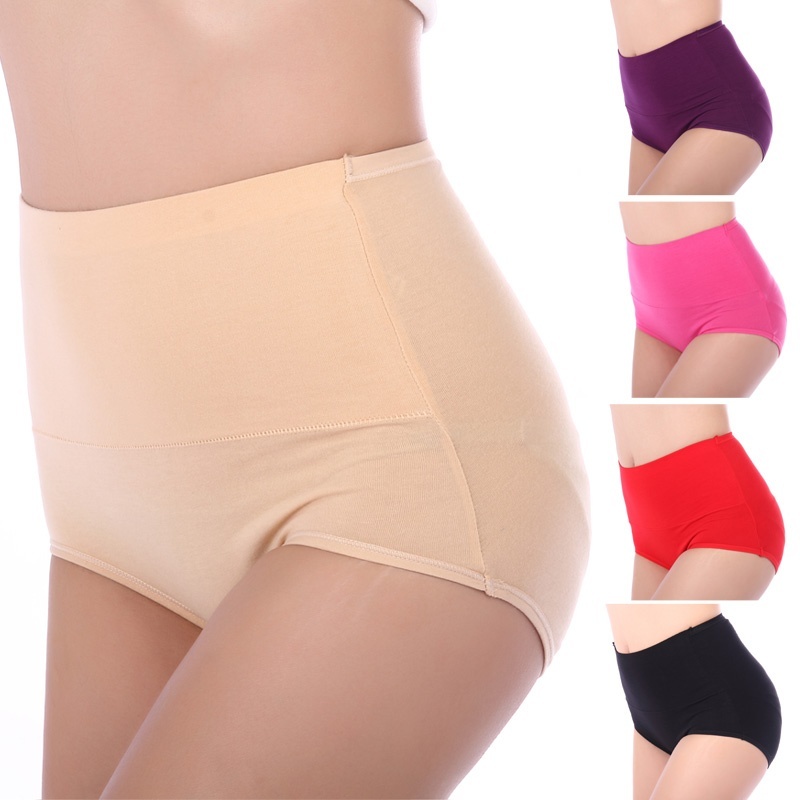High waist panties female 100% cotton 100% cotton abdomen drawing butt-lifting body shaping boxer panties