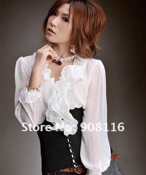 Hight quality 2011 new style ,ladies' long sleeve shirts,elegant ladies' shirts/Blouse free shipping(M098)