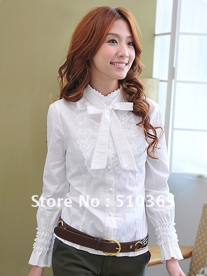 Hight quality 2013 summer new princess bowknot lace shirt elegant blouses free shipping s536