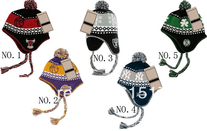 Hip-Hop Unisex Bulls Celtics RaidersBeanies Wen's Women's Autumn Winter knit Cotton wool Hats Snapback caps 20pcs/lot
