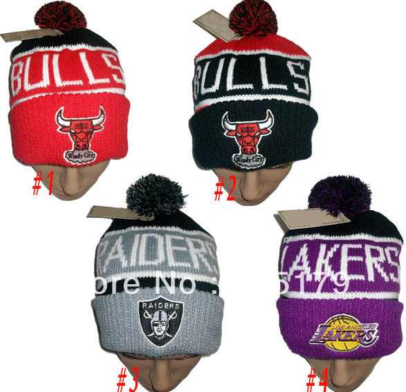 Hip-Hop Unisex Bulls Raiders Beanies Wen's Women's Autumn Winter Stay warm knit Cotton wool Hats Snapback caps 20pcs/lot