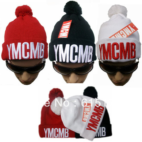 Hip-Hop Unisex chic YMCMB Beanies Wen's Women's Autumn Winter knit Cotton wool Hats Snapback caps 3colors 20pcs/lot