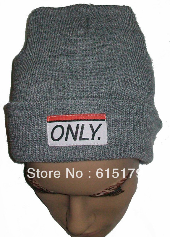 Hip-Hop Unisex ONLY Gray Beanies Wen's Women's Autumn Winter knit Cotton wool Hats Snapback caps 1pcs/lot