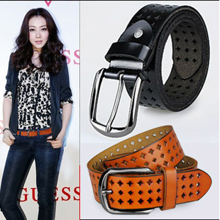 Hk cutout women's strap female genuine leather cowhide women's belt all-match