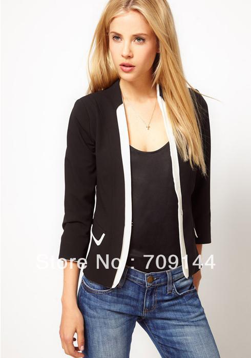 HK Free Shipping Elegance OL Style V-neck Long Sleeve Slim Blazers For  Women S M L