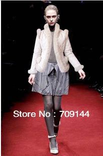 HK Free Shipping Slim High Quality Thick Rabbit Hair Decoration Cotton Coat Winter Coat Women S M L XL XXL