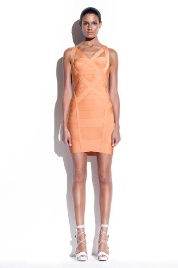 HL spaghetti strap party dress women's new style V-neck fashion orange sleeveless ladies' sheath dress
