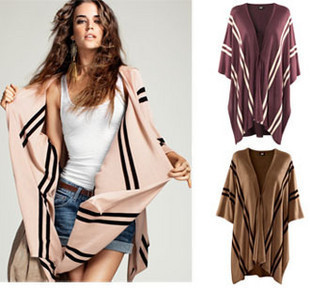 Hm 2012 stripe sweater popper cape cloak outerwear shirt