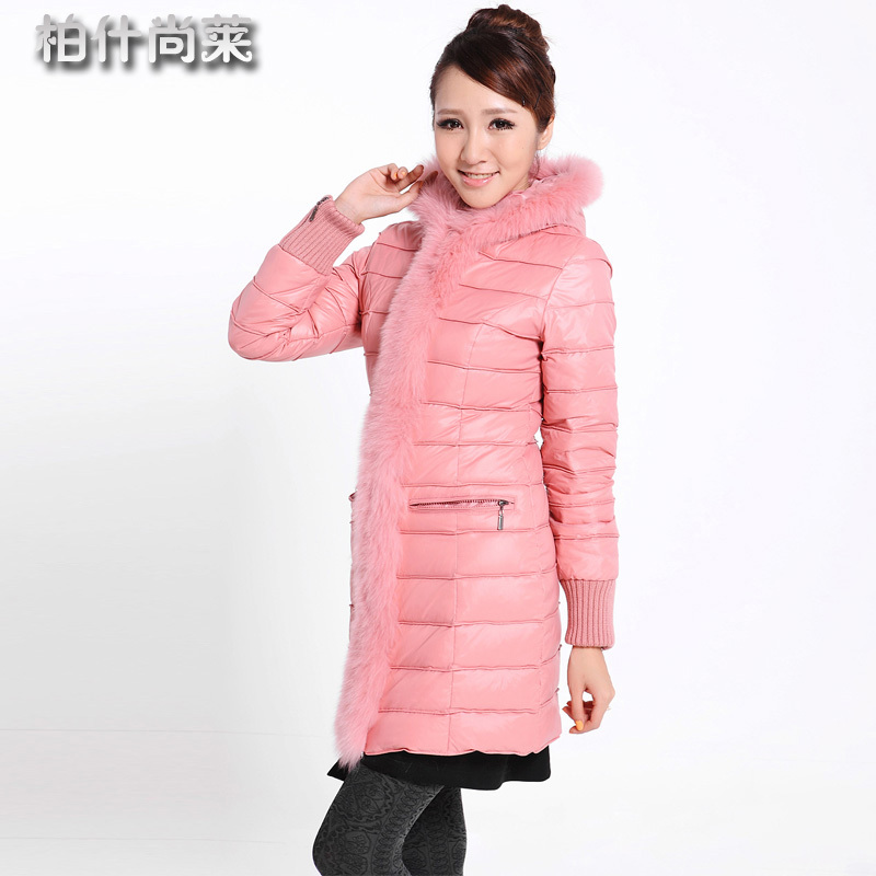 Hodginsii winter down coat female medium-long Women fine raccoon fur slim all-match